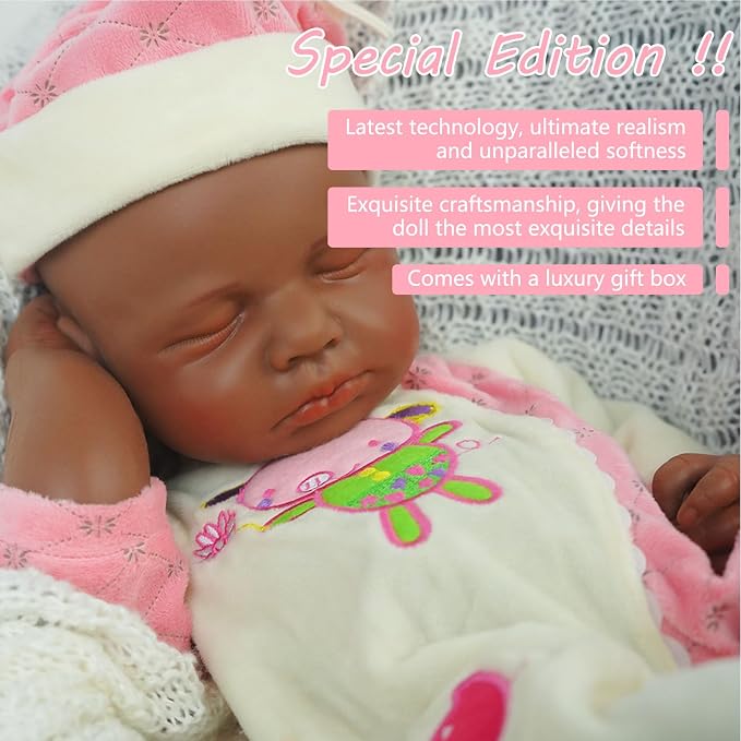 Girl 18.5 Inch, Reborn Baby Dolls Silicone Full Body, Full Silicone Baby Doll, Realistic Baby Dolls, Newborn, Not Vinyl, with Gift Box