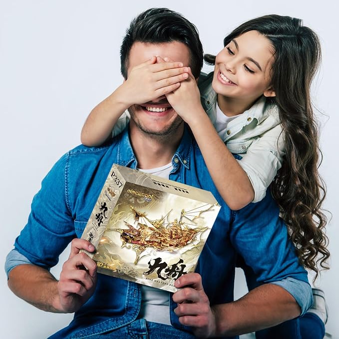 Piececool 3D Metal Puzzles, Nine Heavens Boat Models Kits to Build for Adults, Difficult Brain Teaser DIY Crafts Assemble Ship Building Kits Gifts for Man Women Family Time