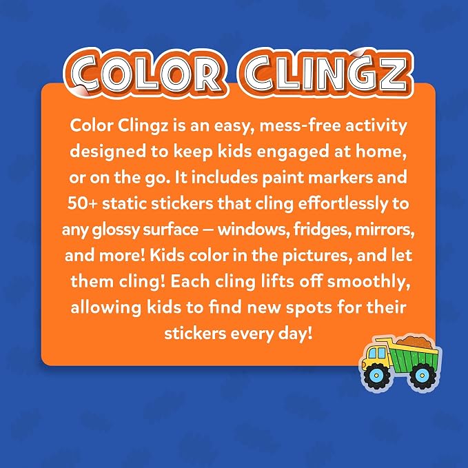 Skillmatics Cling Art – Color Clingz, 50+ Reusable Static Stickers, Mess-Free Fun for Kids, DIY Craft Kits & Supplies, Travel Toys, Creative Gifts for Boys and Girls Ages 3, 4, 5, 6, 7