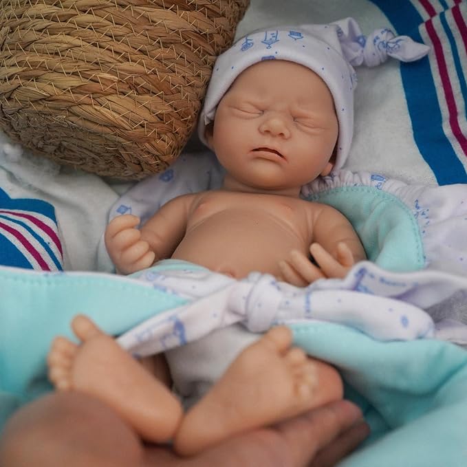 Newtotlove 12" Reborn Baby Dolls Boy, Full Silicone Baby Dolls, Realistic Soft Silicone Newborn Baby Doll, Real Full Body Silicone Baby with Feeding Accessories