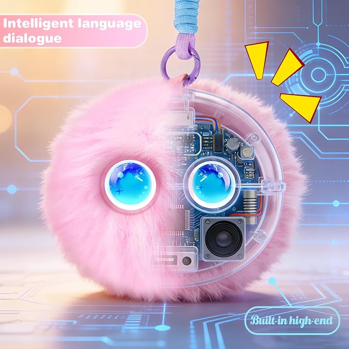 AI Smart Stuffed Animal, Cute Interactive Electronic Toys, Emotional Eyes, Bedtime Story, Multilingual Learning, Unique Gifts