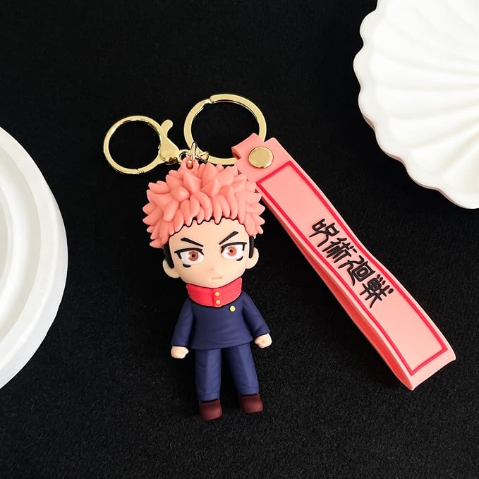 JJK Novelty Keychain, Collectable Anime Mini Figure, Fun Keyring Jewelry Gift for Men and Women