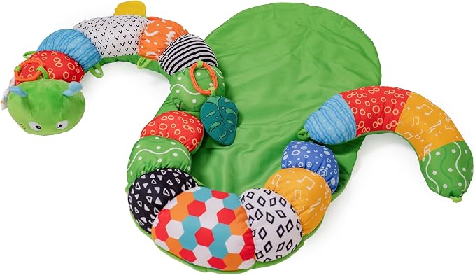 2-in-1 Tummy Time Mat & Baby Lounger Pillow - Seat Support for Baby Play Mat for Babies 0-6 Months, Infant Lounger Activity Center with Newborn Toys, Floor Pillows Sit Me Up, Infant Toys Floor Lounger