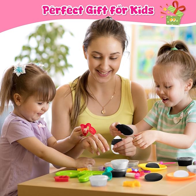 WinnerWhy 72 Pcs 38oz Air Dry Clay Modeling Magic Ultra Light Modeling Clay for Kids DIY for Sculpting Air Dry School Gift(White, Black)