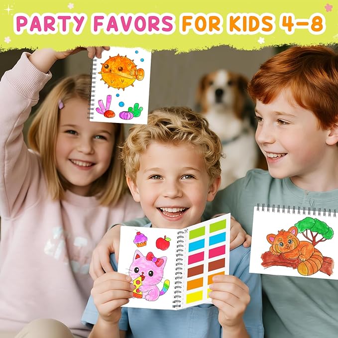 ZMLM 24 Water Coloring Books for Kids Party Favors - Bulk Mini Coloring Books for Kids Ages 4-8,Small Birthday Goodie Bag Stuffers School Teacher Return Gift Art Crafts Classroom Prizes (Pet)