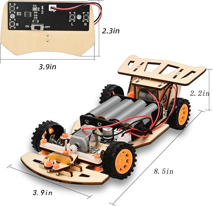 Self-Centering Steering Remote Control Car,STEM Projects for Kids Ages 8-12,Engineering kit, DIY rc car kit, STEM Kits for Kids Ages 8-12