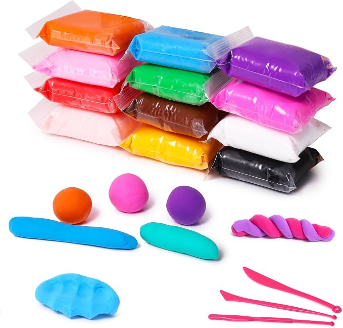 Air Dry Clay Kit, 36 Colors Modeling Clay with Tools | Ultra Light, Safe and Non-Toxic, 3 Sculpting Tools