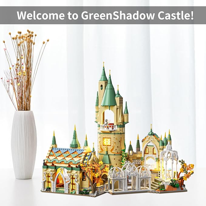HJPLPXH Magic Medieval Castle Architecture Building Block Sets, Creative Ideals Gifts for Adults (1555PCS)
