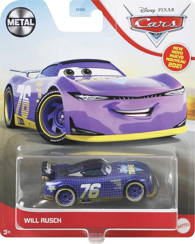 Disney Cars Toys Will Rusch, Miniature, Collectible Racecar Automobile Toys Based on Cars Movies, for Kids Age 3 and Older