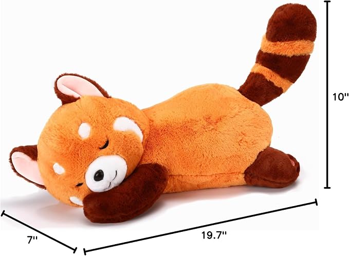 Riuhot Big Red Panda Stuffed Animal Pillow Cute Plush Toy Plushie Christmas Birthday Valentine's Day Gift for Girlfriend Kids Birthday 19.7" Red Panda Pillow