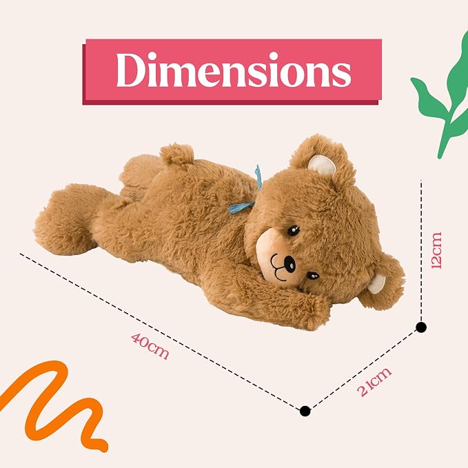 Lilly's Love Heatable & Coolable Lavender Scented Weighted Stuffed Animal - Microwavable Heatable Pad for Kids & Adults - Machine Washable Plushie - Calming Stuffed Animal for Anxiety - Bear