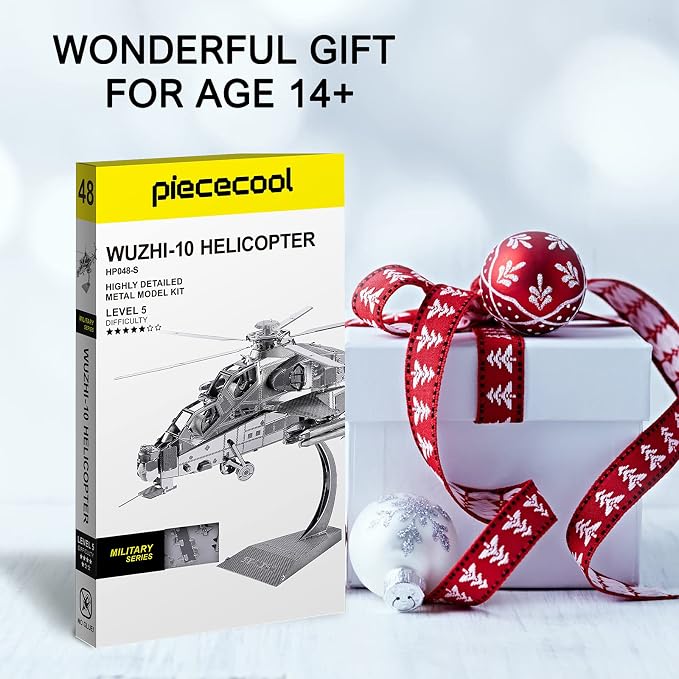 Piececool 3D Metal Puzzle Military Model Kits, 10 Helicopter Airplane Models Kits to Build for Teens Men Hobbies DIY Brain Teaser Puzzles, Great Birthday Gifts, 122 Pcs