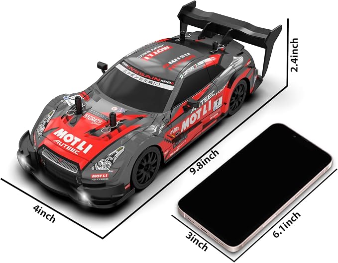 RC Drift Car 1/20 Scale 2.4GHz 4WD Remote Control Car with Led Lights 22KM/H High Speed Rechargeable Batteries Racing Sport Cars RC Cars for Kids Boys Girls Adults Gifts Birthday Christmas