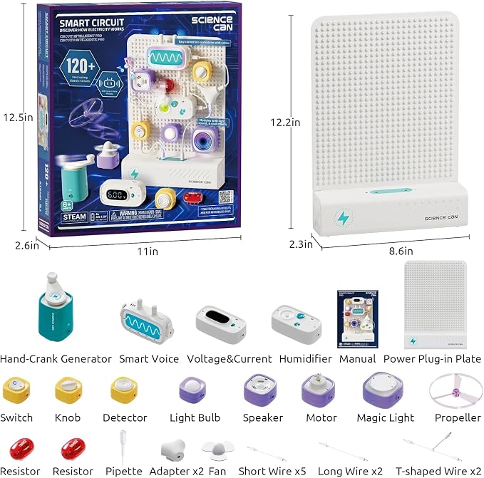 Science Can STEM Toys for Ages 8-13, Circuit Board for Kids with Smart Voice Control, Electronics Exploration Kit 120+ Circuit Projects, Educational Stem Kits for Kids Age 8-10