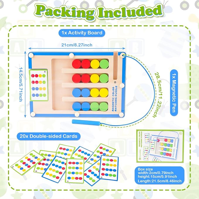 Kids Montessori Magnetic Wooden Toys: 3 4 5 6 7 Year Old Birthday Gift for Boys Girls Age 4-7 Preschool Educational Learning Activities Toy Sensory Autistic Puzzle Maze Game Present for Toddlers