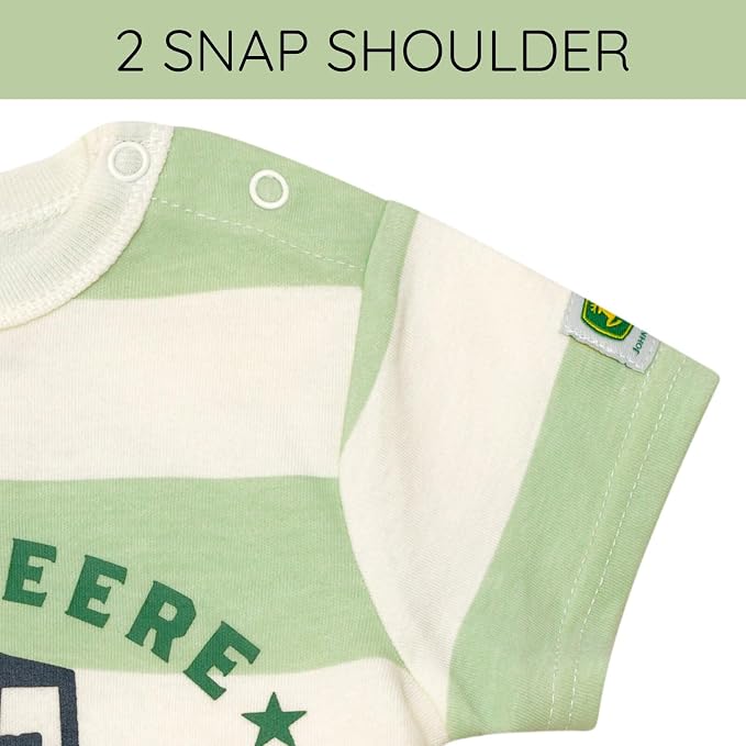 John Deere Baby Boys' One Piece Short Sleeve Romper Newborn to Infant