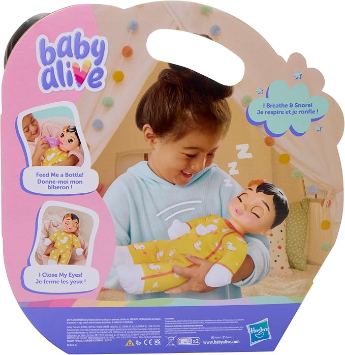Baby Alive Nighttime Snuggles, Brunette Doll with Sounds, Soft Body and Breathing Motions, Toys for Kids Ages 18 Months+