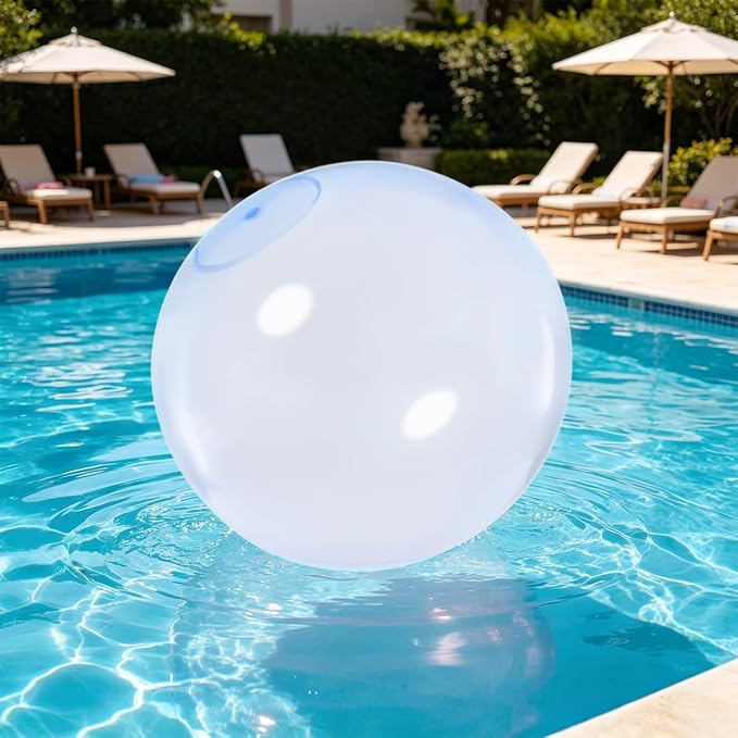 32 Inch Giant Water Bubble Ball for Adults Teenagers Giant Inflatable Water-Filled Ball Soft Rubber Ball for Outdoor Pool Beach Garden Yard Games(Blue)