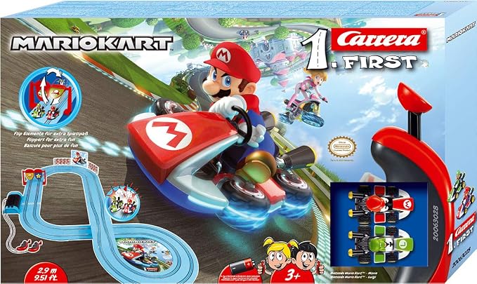 Carrera First Mario Kart Slot Car Race Track Set – Mario & Luigi (Ages 3+)