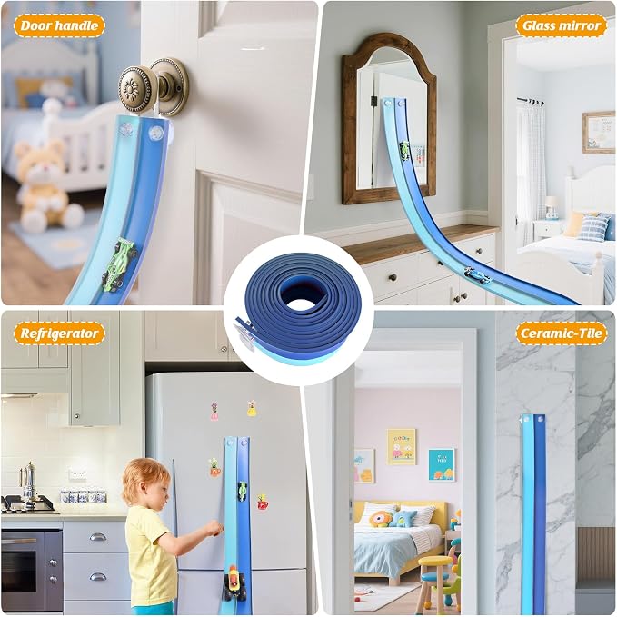 Flexible Race Car Track 15 Ft Starter Set with Suction Cups Compatible with Diecast 1/64th Car for Ages 3 & Up Classic Long Rolls Up Portable Racetrack