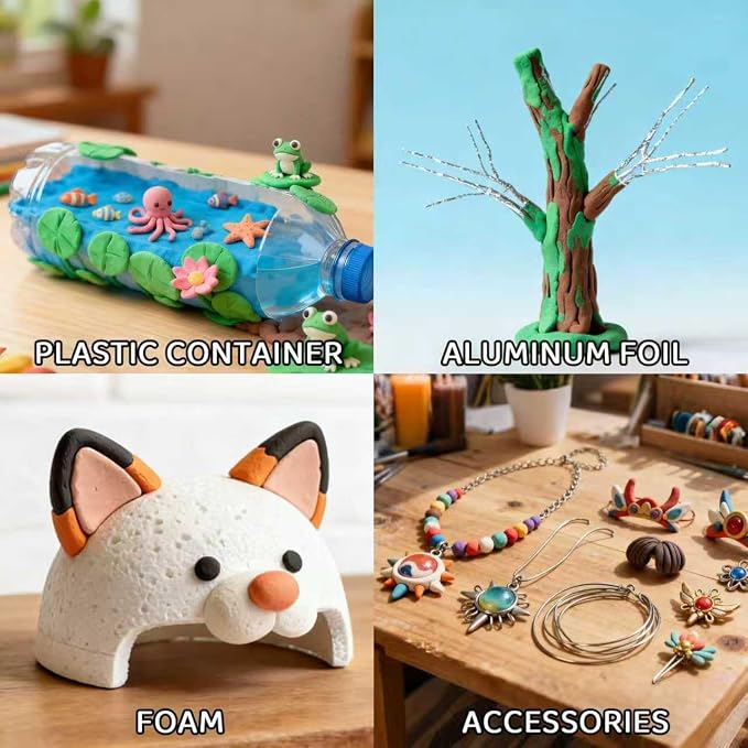 2.2 Lbs/1kg LitoJoy White Air Dry Foam Clay Pro Pack - Modeling, Soft, Light Weight for School Supply, Art Projects, Halloween Deco, Cosplay Props, Slime Supplies, Flower Mirror for Kids and Adults