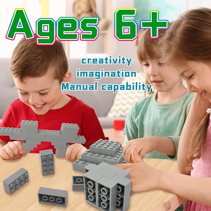 Classic Building Brick 2x4 100 Pieces, Compatible with LEGO 3001 Bulk Block Set, Creative Building Toy DIY, Suitable for Boys Girls and Teenagers Aged 6+ (White)