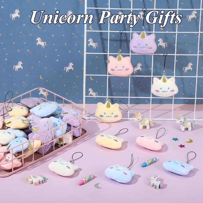 Libima 40 Pcs Mini Unicorn Keychain Small Unicorn Party Prizes Mini Animals Keychains Charm Set for Christmas Carnival Birthday Prizes Decoration for Clothes