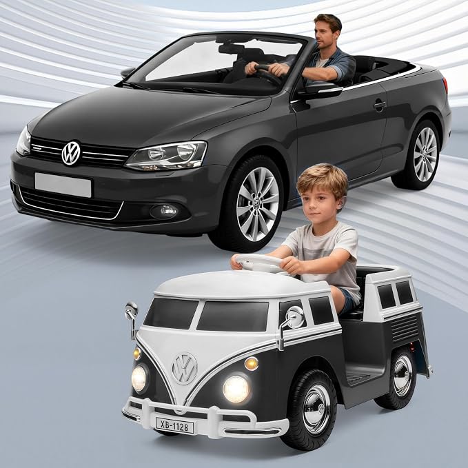 6V Licensed Volkswagen Electric Ride-on Car for Toddlers with 4.5AH Long-Lasting Power Battery, Ride on Bus with Led Light, Horn and Music, Battery Powered Ride on Toy for Kids - Gift for Sweets