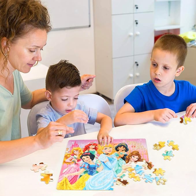 Puzzles for Kids Ages 4-6,100 Piece Puzzles for Kids Ages 6-8,Educational Learning Jigsaw Puzzles for Boys and Girls in Metal Box