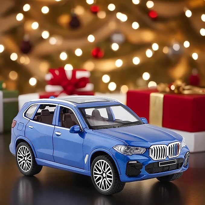 Toy Cars 1/32 Metal Model Car Toys with Light and Sound Pull Back Collectible Model for Children Age 3 + Year Old Festival Gift(Blue)