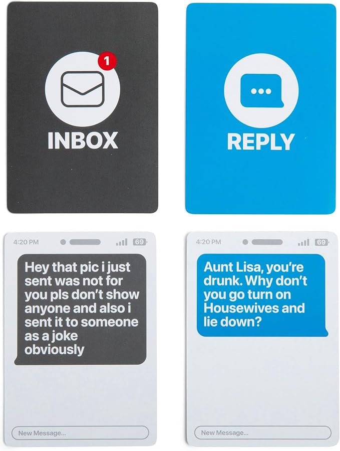 New Phone, Who Dis? by Relatable – Offline Text Message Party Game - Spicer Edition Party Game, Funny Social Icebreaker for Groups, and Summer Fun for Game Night, Includes 50 Inbox & 250 Reply Cards