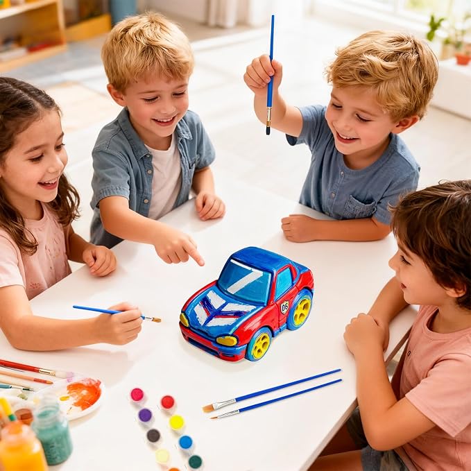 Paint Your Own Car Lamp Kit, Arts and Crafts for Kids Ages 8-12, Arts and Crafts for Kids 4-6, DIY City Sprite Car Night Light, Painting Kit Birthday Gifts for Girls Boys Ages 3 4 5 6 7 8 9 10 11 12+