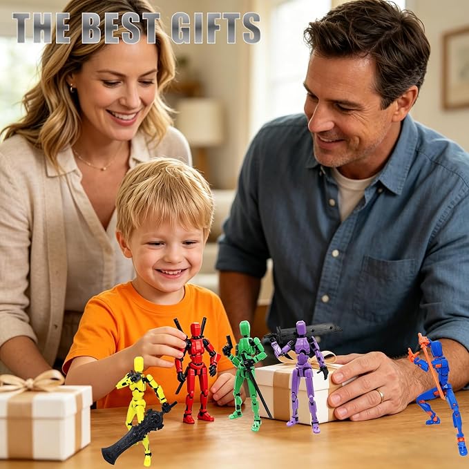 8 Packs T13 Action Figure Set (Assembly Completed), 3D Printed Multi-Jointed Movable Dummy 13,Titan13 Action Figure, Action Figure Desktop Decorations for Game Lovers Toy, Christmas Birthday Gift