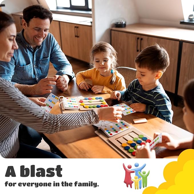 LiKee Slide Puzzle Color Sorting Matching Toys, Airplane Car Travel Busy Board for Toddler No-Lose-Parts and Portable, Montessori Wooden Educational Toys Board Games for Kids Boys Girls 3+ Years Old