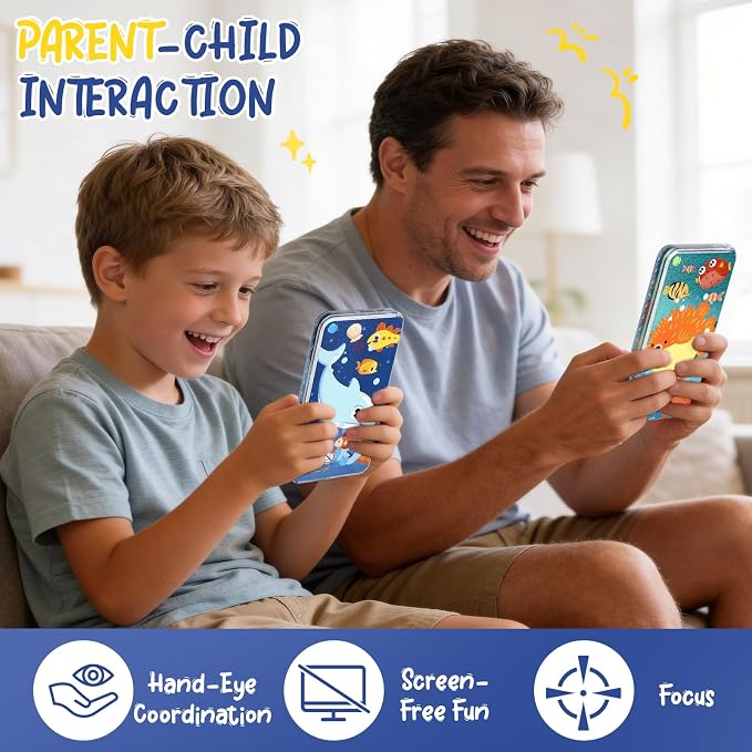 Cleboen 12 Pack Handheld Water Games for Kids, Water Ring Toss Handheld Games Under the Sea Party Favors Goodie Bag Stuffers Classroom Rewards for Boys Girls, Stress-Relief Car Games Travel Toys