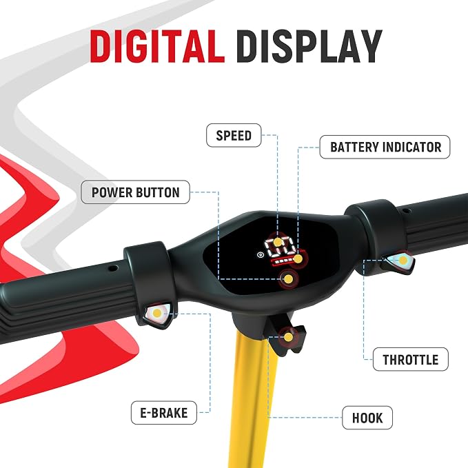 Foldable Electric Scooter for Kids, with Bright Front LED Lights,Shining Pedal, LED Display, Dual Brakes 200W Motor Kids Electric Scooter, UL2272 Certified
