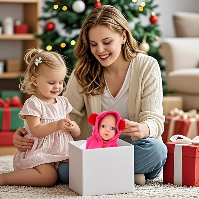 4 PCS Baby Doll Clothes and Accessories for 14-16 Inch Born Baby Dolls 1 Pink Hooded Vest with Pants T-Shirt and 1 Hanger Outfit Clothing Set for Dolls