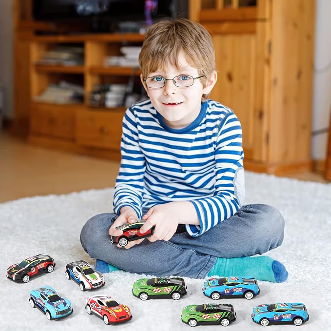 28 Pack Pull Back Cars for Kids, Mini Vehicles Toy Bulk Party Favor Race Cars Toys, Goodie Bag Stuffers, Pinata Fillers for Boys Girls Toddlers