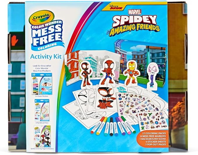 Crayola Color Wonder Spidey and His Amazing Friends Kit, Mess Free Coloring, Spiderman Coloring Pages & Stickers, Spiderman Toy, Kids Gift