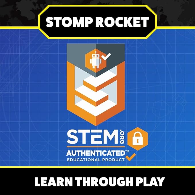 Stomp Rocket Jr Glow Rocket Launcher for Kids - 4 Glow-in-the-Dark Rockets - Outdoor Fun Toy Gift for Boys & Girls - STEM Soft Foam Blaster Set Soars Up to 100 Feet - Ages 3 & Up