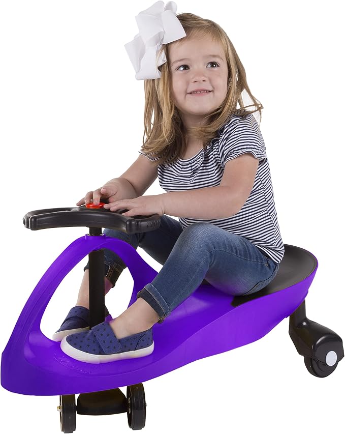 Wiggle Car Ride on Toy - No Batteries, Gears, or Pedals - Just Twist, Swivel, and Go - Outdoor Ride Ons for Kids 3 Years and Up by Lil' Rider (Purple) Large