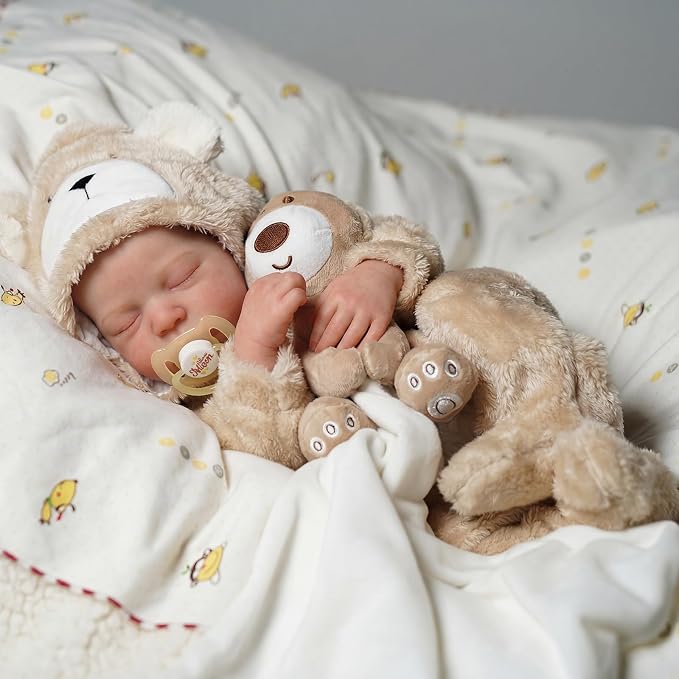 BABESIDE Lifelike Reborn Baby Dolls Boy - 17-Inch Baby Soft Body Realistic-Newborn Baby Doll Silicone Full Body Vinyl Real Life Baby Dolls with Toy Accessories for Kids Age 3+