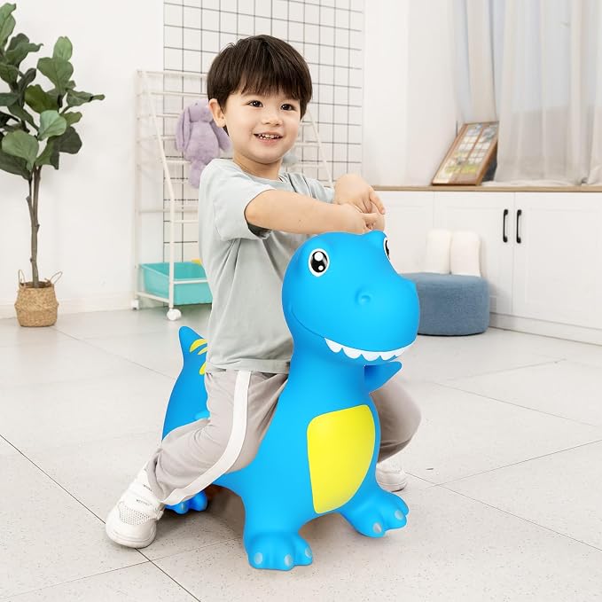 INPANY Bouncy Horse, Dinosaur Hopper Toys for Boys, Gifts Toy for Kid | Eco-Friendly PVC, Low Center Gravity, Cute Cartoon Design, Load 100 Lbs, Learn & Exercise & Active Fun, Gifts for 1-3 Kids