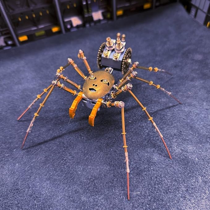 3D Metal Insect Puzzle for Adults, 186PCS Human-Face Hunting Mechanical Spider Model Kit, DIY Assembly Metal Puzzle Decoration Gift for Birthday Christmas