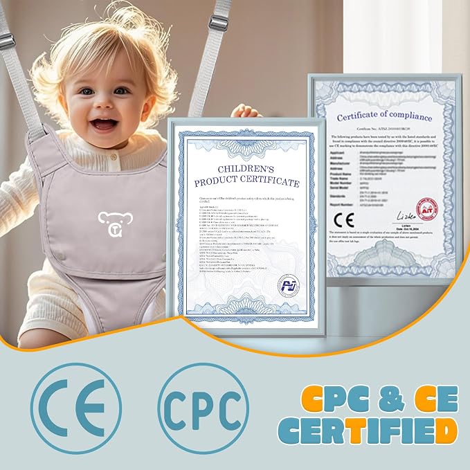 Baby Jumper with Stand, Baby Jumpers and Bouncers, Baby Exerciser Suitable for 6-24 Months, Easy to Assemble & Store Jumper for Baby