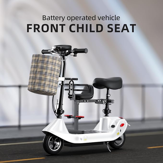 XIEEIX Bike Child Seat,Front Mount Detachable Bicycle Kids Seat, Child Seat with Shock Absorbing Pedal Guardrail,Suitable for Pedal Scooter Motorcycle Bicycle