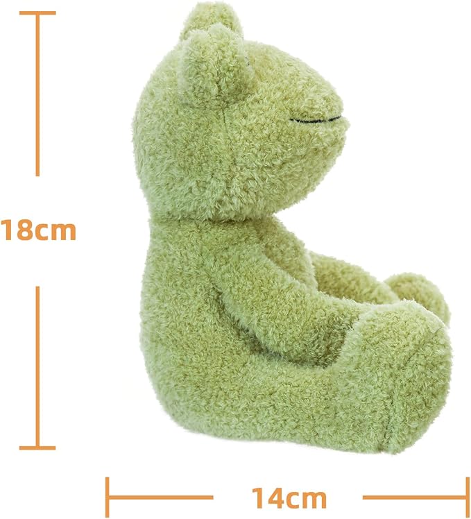 Apricot Lamb Frog Plush Stuffed Animals for Kids, Soft Cute Plush Toys for Baby Girl and Boy, Fluffy Frog Green 7 Inches