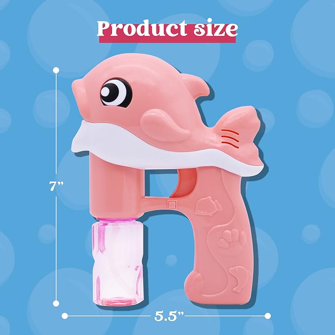 JOYIN 2 Bubble Guns Kit, Whale Automatic Bubble Maker Blower Machine with 4 Solutions for Kids, Summer Toy, Birthday, Outdoor & Indoor Activity, Easter, Valentine Party Favors
