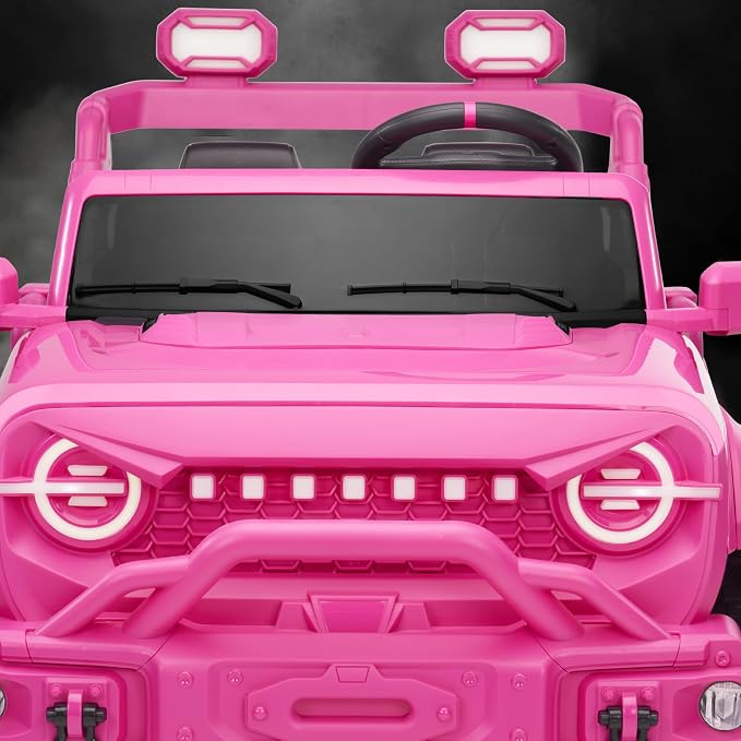 Best Choice Products Kids 24V 2-Seater Electric Ride On Car Truck w/ 132lb Weight Capacity, Parent Control, Bluetooth, LED Lights - Ultimate Pink