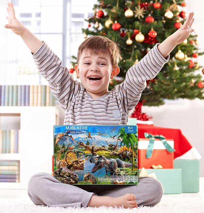 Puzzles for Kids Ages 6-8 – 200 Piece Dinosaur Puzzle for Kids Ages 6-12 – Fun and Educational Gift for Boys and Girls